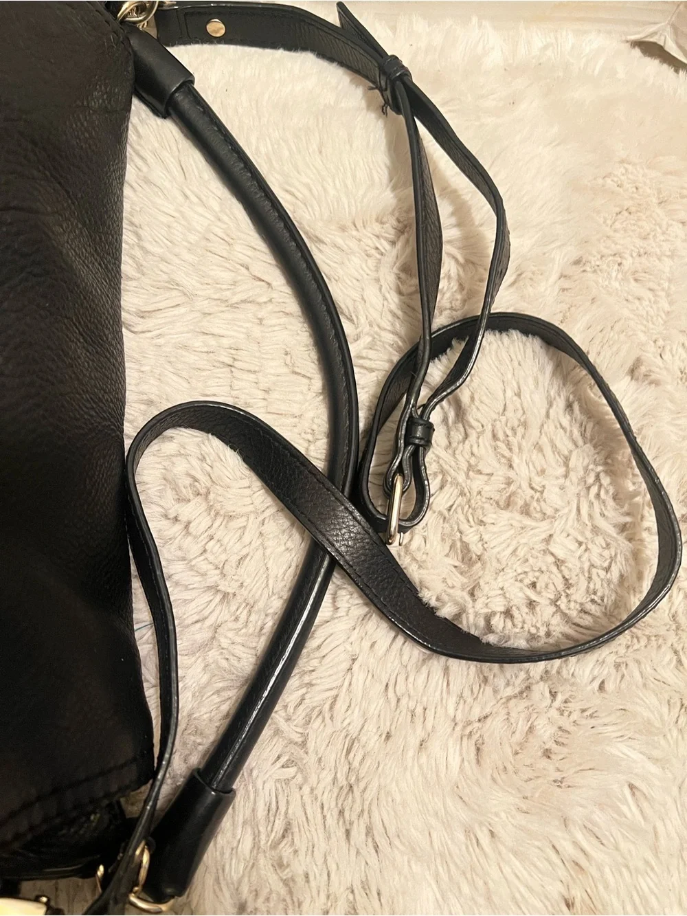 kate spade Cobble Hill Little Minka Black Leather Convertible Shoulder Bag
